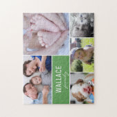 Personalisiert-grüne Fotokassenfamilie Puzzle (Vertikal)
