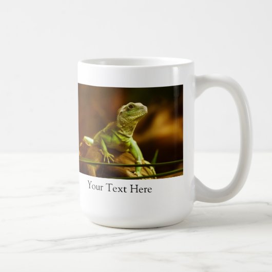 Personalisiert-grüne Lizard-Tasse Kaffeetasse (Rechts)
