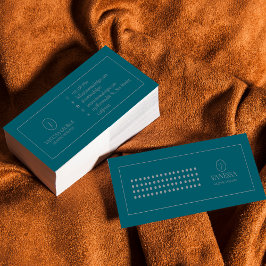 Personalisiert-grüne Monogram-Moderne Mini Mini Visitenkarte