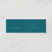 Personalisiert-grüne Monogram-Moderne Mini Visitenkarte (Rückseite)