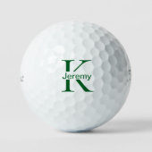 Personalisiert-grüne Monogramm-Einfache Titleist P Golfball (Vorderseite)