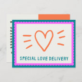 Personalisiert - Grüne Orange- und rosa Verbindung Postkarte (Vorne/Hinten)