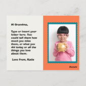 Personalisiert - Grüne Orange- und rosa Verbindung Postkarte (Rückseite)