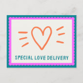 Personalisiert - Grüne Orange- und rosa Verbindung Postkarte (Vorderseite)