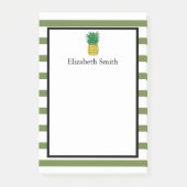 Personalisiert Grüne Streifen Ananas Post-it Klebezettel (Vorderseite)