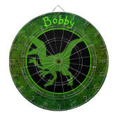 Personalisiert grüner Dinosaurier versteckt Dartscheibe (vorne)