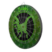 Personalisiert grüner Dinosaurier versteckt Dartscheibe (Vorderseite rechts)