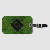 Personalisiert grüner Dinosaurier versteckt Gepäckanhänger (Vorderseite (Horizontal))