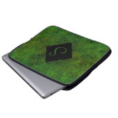 Personalisiert grüner Dinosaurier versteckt Laptopschutzhülle (Vorne Knopf)