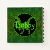 Personalisiert grüner Dinosaurier versteckt Notizblock (Rückseite)