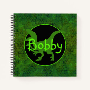 Personalisiert grüner Dinosaurier versteckt Notizblock