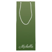 Personalisiert-grüner Ober Geschenktüte Für Weinflaschen (Rückseite)