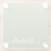 Personalisiert-grüner Ober Glasuntersetzer (Rückseite)