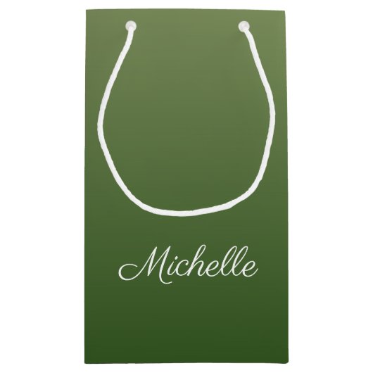 Personalisiert-grüner Ober Kleine Geschenktüte (Rückseite)