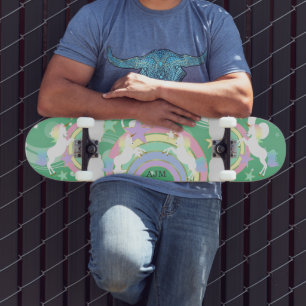 Personalisiert-grüner Regenbogen Skateboard
