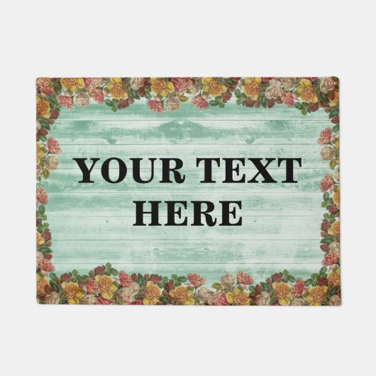 Personalisiert grünes Bamboo-Holz Fußmatte (Vorderseite)