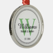 Personalisiert-grünes Monogramm neu Ornament Aus Metall (Rechts)
