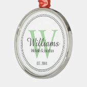 Personalisiert-grünes Monogramm neu Ornament Aus Metall (Links)