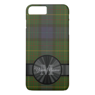 Personalisiert-grünes Tartan-kariert-Monogramm Case-Mate iPhone Hülle