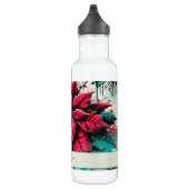 Personalisiert Grungy Poinsettia Floral Graffiti Edelstahlflasche (Rechts)
