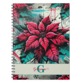 Personalisiert Grungy Poinsettia Floral Graffiti Notizblock (Vorderseite)