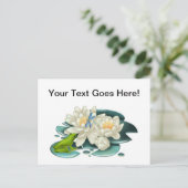 Personalisiert Gruß Lotus-Blume und Frosch Postkarte (Stehend Vorderseite)