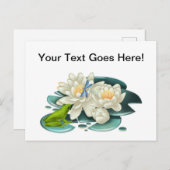 Personalisiert Gruß Lotus-Blume und Frosch Postkarte (Vorne/Hinten)
