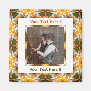 Personalisiert Grußwort Foto Orange Vatertag Magnet