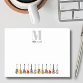 Personalisiert Guitar Musician Songwriter Monogram Post-it Klebezettel