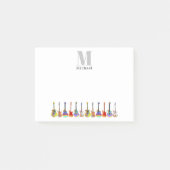 Personalisiert Guitar Musician Songwriter Monogram Post-it Klebezettel (Vorderseite)