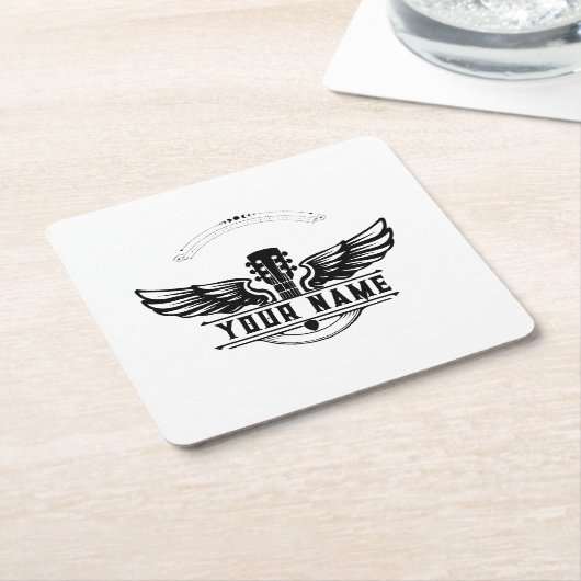 Personalisiert Guitar Player Gift Untersetzer (angewinkelt)
