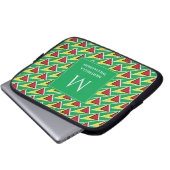 Personalisiert GUYANA FLAG Monogram Guyana Laptopschutzhülle (Vorne Knopf)