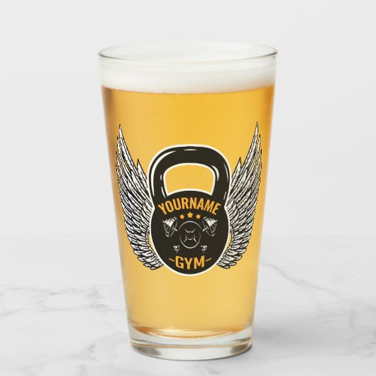 Personalisiert GYM Fitness Trainer Kettlebell Glas (Vorne (Gefüllt))