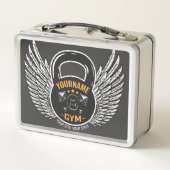 Personalisiert GYM Fitness Trainer Kettlebell Metall Brotdose (Rückseite)