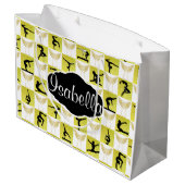 PERSONALISIERT GYMNAST CHRISTMAS ANGEL GIFT BAG GROßE GESCHENKTÜTE (Rückseite Schrägansicht)