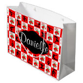 PERSONALISIERT GYMNAST CHRISTMAS CANDY CANE GIFT B GROßE GESCHENKTÜTE (Rückseite Schrägansicht)
