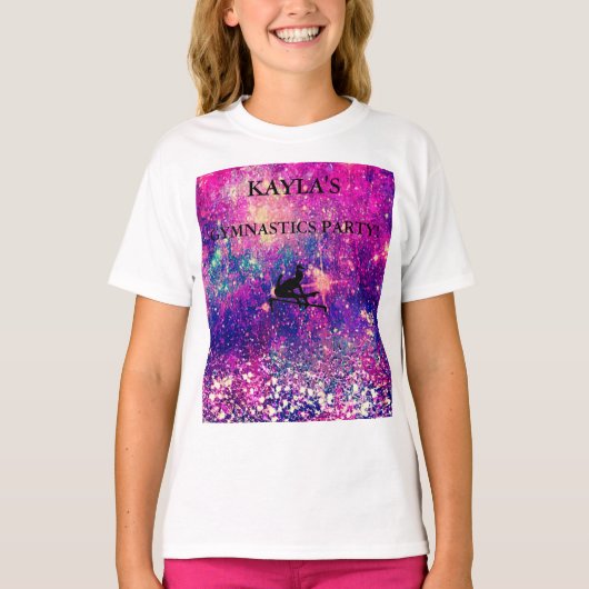 PERSONALISIERT GYMNASTICS PARTY T - SHIRT (Vorderseite)