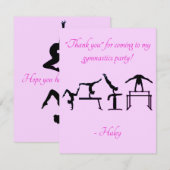 Personalisiert Gymnastik - "DANK YOU" KARTE (Vorne/Hinten)