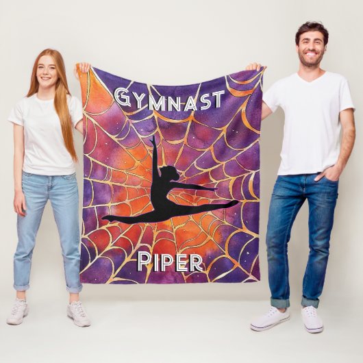 Personalisiert Gymnastik Halloween Spiderweb Fleecedecke (Beispiel)