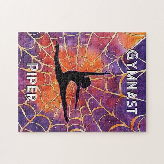 Personalisiert Gymnastik Halloween Spiderweb Puzzle (Horizontal)