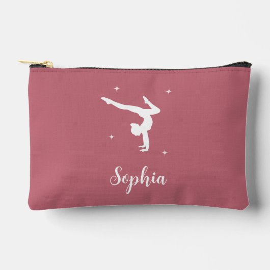 Personalisiert Gymnastik Pink Girlie Make up Zubehörtasche (Vorderseite)