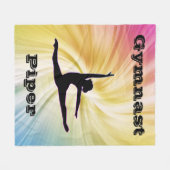 Personalisiert Gymnastik Rainbow Swirl Fleecedecke (Vorderseite (Horizontal))