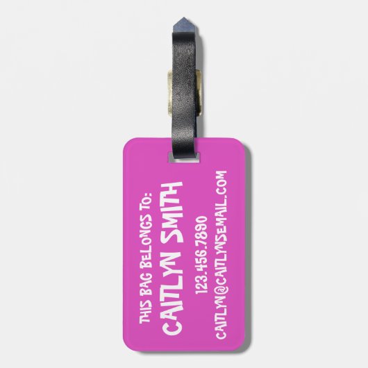 Personalisiert Gymnastik Tanz Akrobatik Acro Gym Gepäckanhänger (Rückseite vertikal)