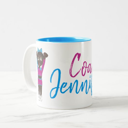 Personalisiert Gymnastik Trainer Tanzlehrer Acro Zweifarbige Tasse (Vorderseite Links)