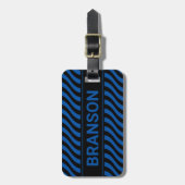 Personalisiert H Bar Blue Wave Gepäckanhänger (Vorderseite vertikal)