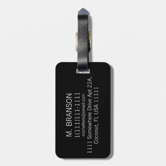 Personalisiert H Bar Red ED Gepäckanhänger (Rückseite vertikal)