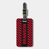 Personalisiert H Bar Red Wave Gepäckanhänger (Vorderseite vertikal)