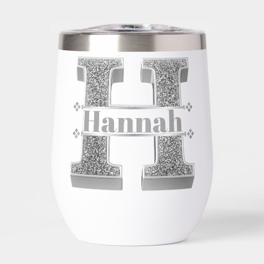 Personalisiert H Initial Silver Monogram Ihr Name (Vorderseite)