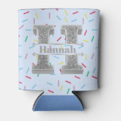 Personalisiert H Initial Silver Monogram Ihr Name Dosenkühler (Vorderseite)