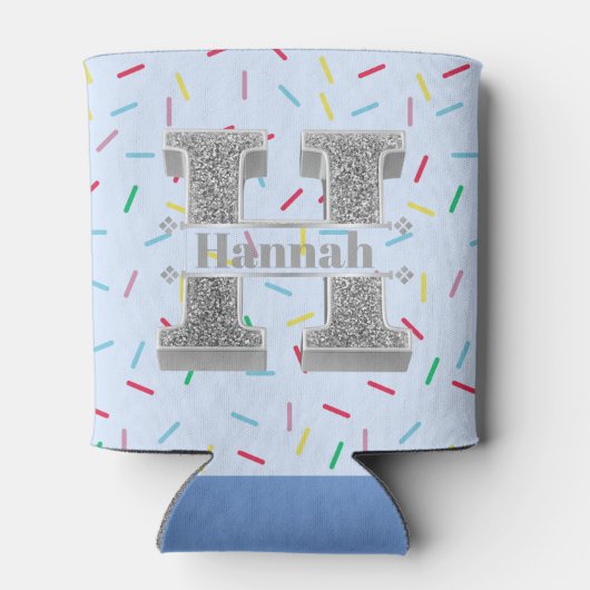 Personalisiert H Initial Silver Monogram Ihr Name Dosenkühler (Rückseite)